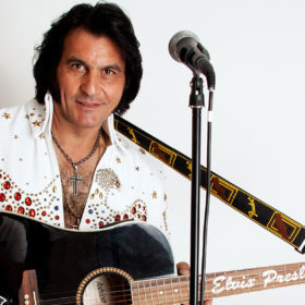 Elvis Tribute Artist, Ross Mancini, performs at the Parkes Elvis Festival